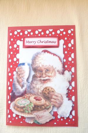 Lovely Santa in Snow Frame Eating Mince Pies by Rosina Walker