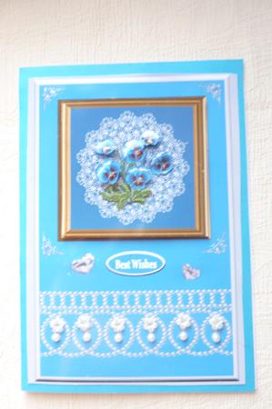 Blue Pansy A4 by Rosina Walker