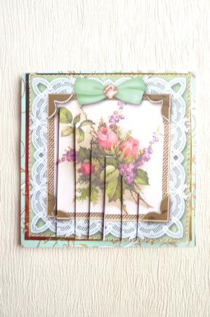 Lace Green Rose 5in One Corner Stacker by Rosina Walker