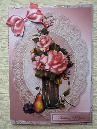A Vase of Pink Roses Still Life by Rosina Walker