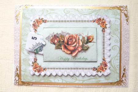 Golden Roses Gift Card Topper by Rosina Walker