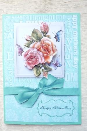 Mothers Day Floral Card Front by Rosina Walker