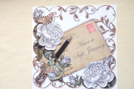 Silver Roses Safe Journey Ink Saver 8in Decoupage Topper by Rosina Walker