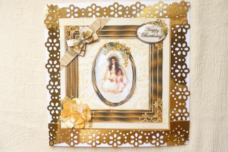 Vintage Yellow Card Front by Rosina Walker