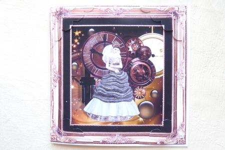 Steampunk Bride Wedding Photo 8 x 8 Card by Rosina Walker
