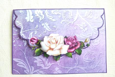 Antique Roses Mock Envelope by Rosina Walker