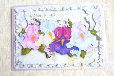 Pretty Iris's in Lovely Colours in Pearl Frame A4 by Rosina Walker