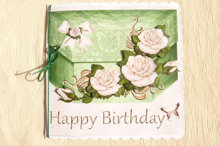 Boxcard Happy Birthday Yvory Roses by Rosina Walker