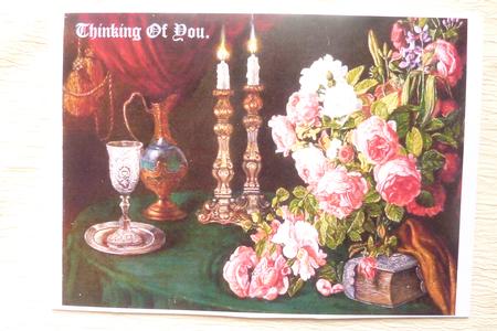 Floral Vintage Toppers with Candlesticks and Vase by Rosina Walker