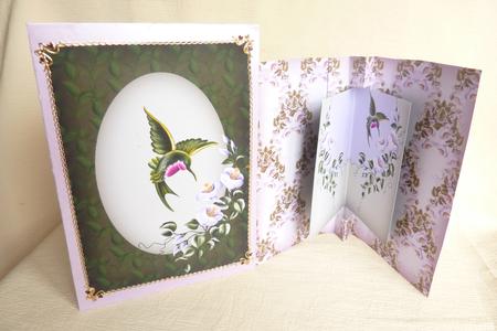 Hummingbird Popout Page Card by Rosina Walker