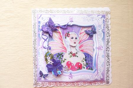 Watercolour Fairy Watching Butterfly Decoupage Sheet by Rosina Walker