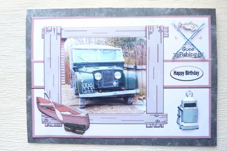 Land Rover in with Fishing Gear A4 by Rosina Walker