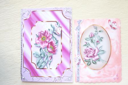 Beautiful Pink Flower Toppers with Butterflies by Rosina Walker