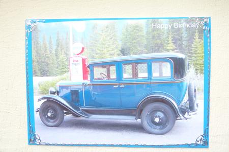 Blue Car in Snow by Rosina Walker