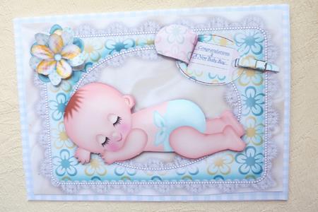 Sweet Baby Boy, in Lace Frame A4 by Rosina Walker