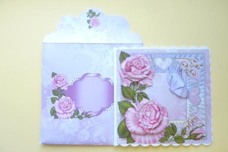 Pink Rose's Square Card Kit by Rosina Walker