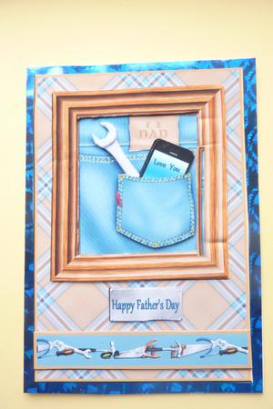 Jeans Pocket with Tools and Cell Phone for Dad A4 by Rosina Walker