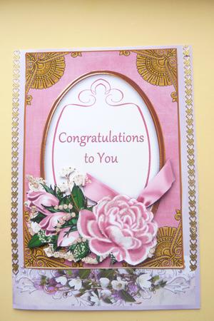 Pink Rose Congratulations to You 7x5 Floral Step by Step by Rosina Walker