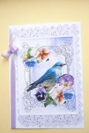 Blue Bird Pansies Pyramid by Rosina Walker