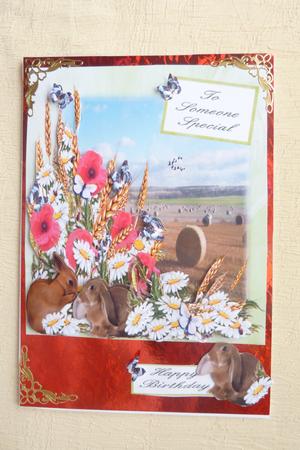Straw Bales and Rabbits with Decoupage by Rosina Walker