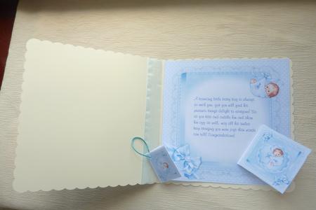 8x8 New Baby Boy with Lace and Pearls Insert Plate by Rosina Walker