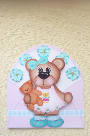 Cute Bear Envelop Love You by Rosina Walker