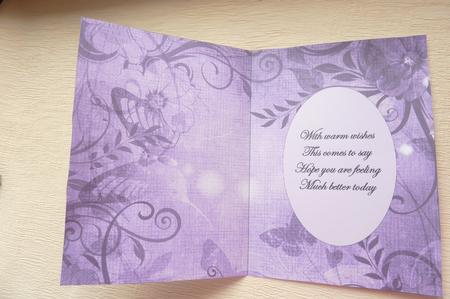 Mauve Floral Butterfly Insert & Get Well Verse by Rosina Walker