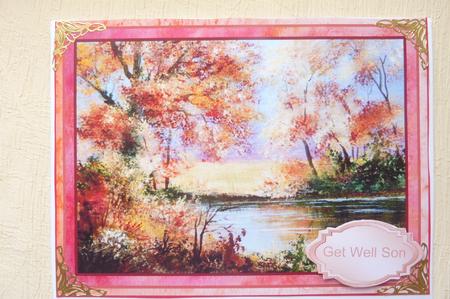 Autumn Gold Get Well Card with Male Sentiments by Rosina Walker