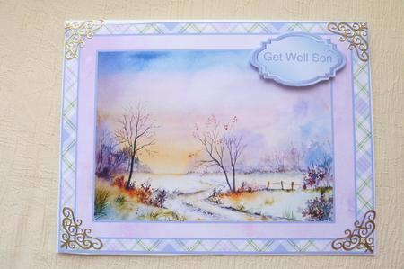 Morning Mist Get Well Card with Male Sentiments by Rosina Walker