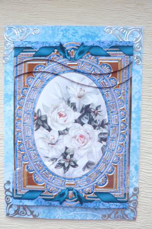 White Rose Ornate 7x5in Swirvey Top Bottom Stacker by Rosina Walker