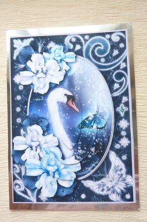 Midnight Swan in Blue Pyramid by Rosina Walker