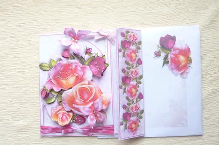 Offset Gatefold Card Kit - Sweet Roses by Rosina Walker