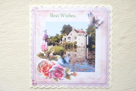Scotney Castle Framed with Roses and Lace by Rosina Walker