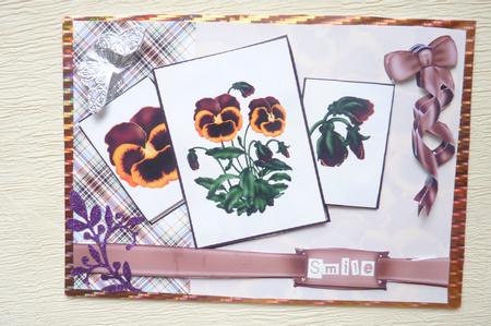 Smile Pansy Multi-layered Card Front with Layer Element by Rosina Walker