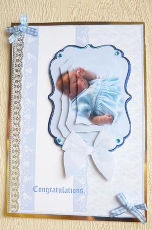 Baby Boy Card Front by Rosina Walker