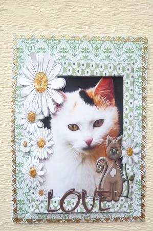Kitty Love Card Front by Rosina Walker