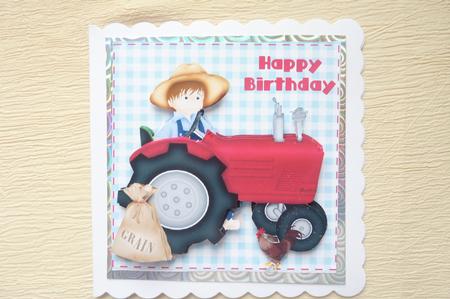 Red Tractor Boy Birthday by Rosina Walker