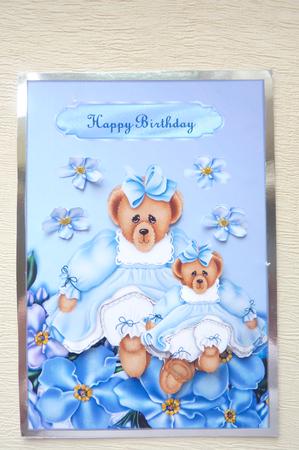 Happy Birthday Girly Bear in Bleu by Rosina Walker