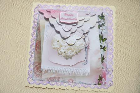 Flower Heart Wedding or Anniversary Card by Rosina Walker