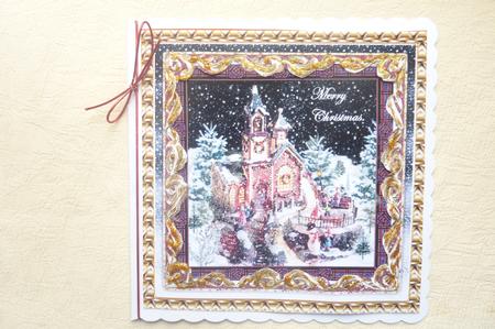 Christmas Blank Square Toppers with Swirly Border Kit by Rosina Walker