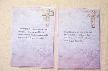 Floral Cross Sympathy Duo Inserts 7x5inch by Rosina Walker