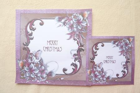 Christmas Winter Flowers 8x8 Insert & Tags - Pink & Brown by Rosina Walker