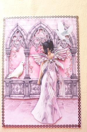 Beautiful Fantasy Faerie with Doves A4 by Rosina Walker