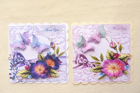 Two Card Floral Butterflies by Rosina Walker