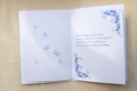 Blue Butterflies and Flowers Blank Insert by Rosina Walker