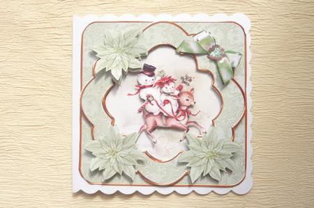 Bambi Trio Green Poin Fancy Decoupage Topper by Rosina Walker