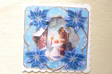 Blue Choirboy Knocking Poin Fancy Decoupage Topper by Rosina Walker