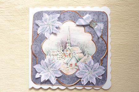 Grey Village Church Poin Fancy Decoupage Topper by Rosina Walker