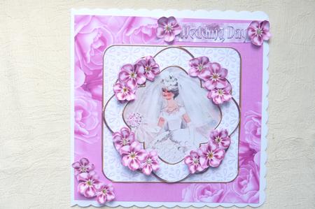 Blushing Bride Pink Blossom Fancy Decoupage Topper by Rosina Walker