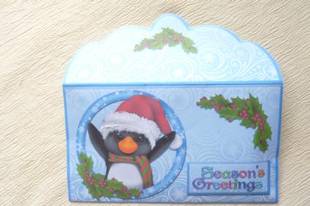 Seasons Greetings Cute Penguin Money Wallet by Rosina Walker
